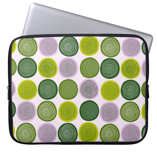 Scandinavian Circle Dots Mandala Pattern 2 Laptop Sleeve (Front)