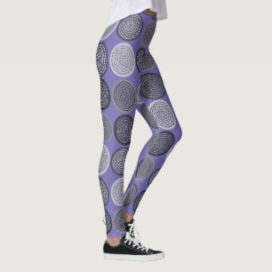 Scandinavian Circle Dots Mandala Pattern 3 Leggings