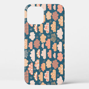 Scandinavian Clouds: Golden Childish Patterns. iPhone 12 Case