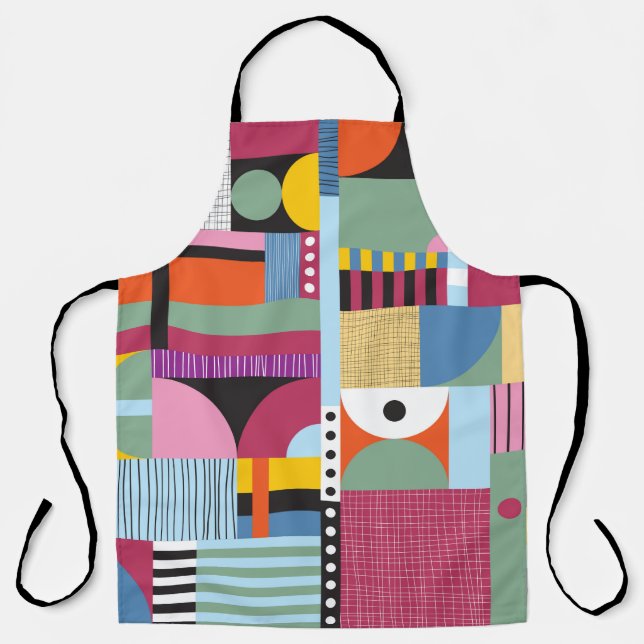 Scandinavian colourful pattern apron (Front)