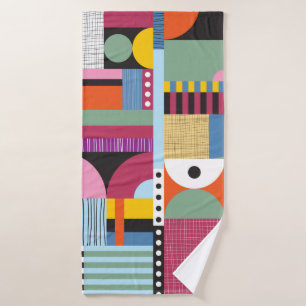 Scandinavian colourful pattern bath towel