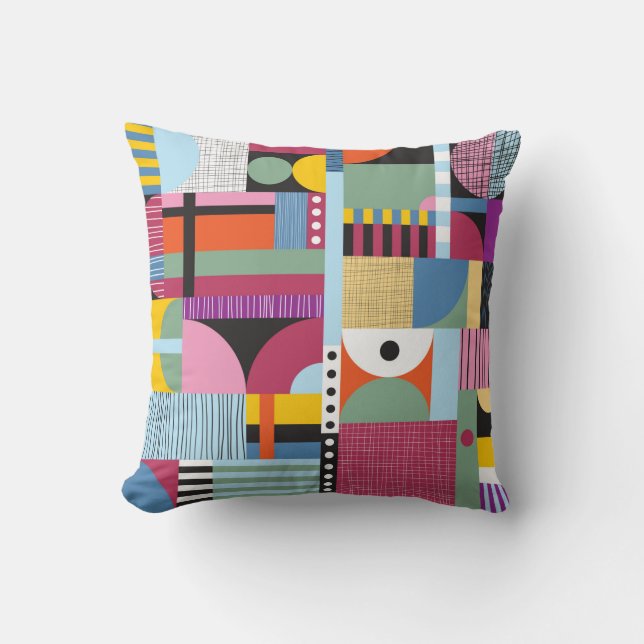 Scandinavian colourful pattern cushion (Front)