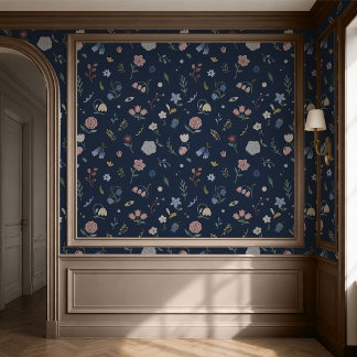 Scandinavian Cottagecore Botanical Wallpaper