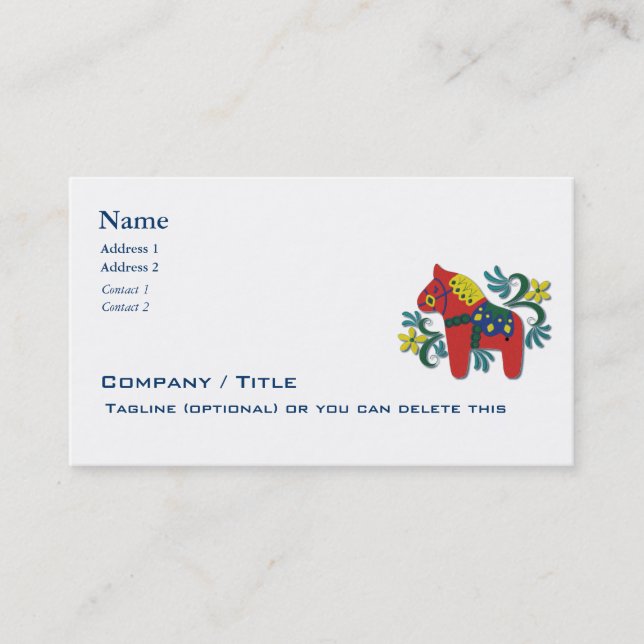 Scandinavian Dala Horse Business Business Card (Front)