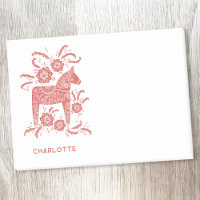 Scandinavian Dala Horse Red Personalised