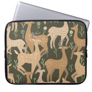 Scandinavian Deer Forest Wallpaper Laptop Sleeve