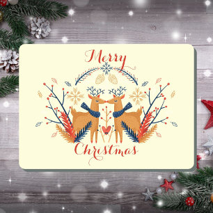 Scandinavian Deer Nordic Merry Christmas Design Holiday Card