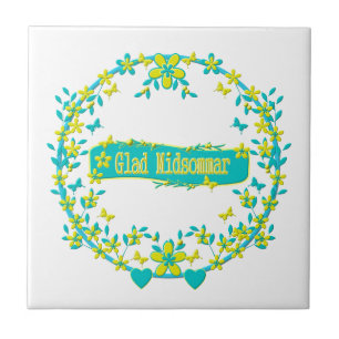 scandinavian design, Glad midsommar Ceramic Tile