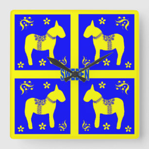 scandinavian design, Glad midsommar Square Wall Clock