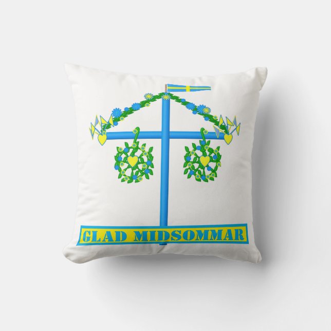 scandinavian design,Personalised Glad midsommar Cushion (Front)