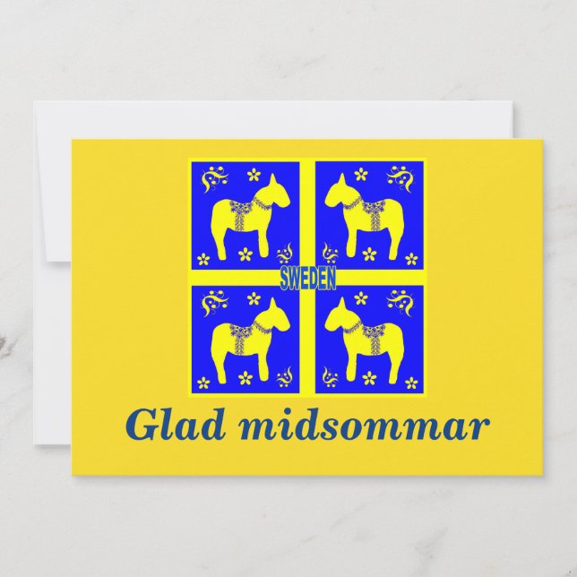 scandinavian design,Personalised Glad midsommar Invitation (Front)