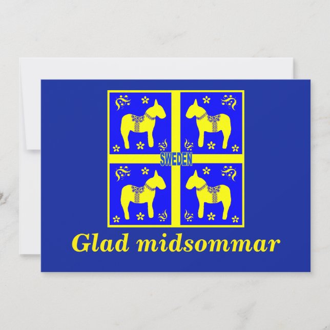 scandinavian design,Personalised Glad midsommar Invitation (Front)