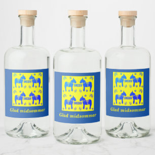 scandinavian design,Personalised Glad midsommar Liquor Bottle Label