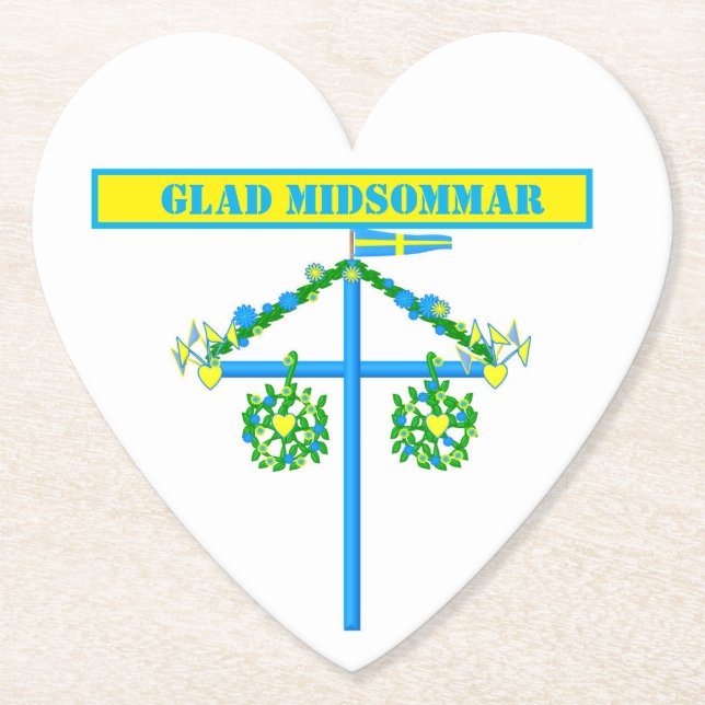 scandinavian design,Personalised Glad midsommar Paper Coaster (Front)
