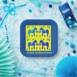 scandinavian design,Personalised Glad midsommar Paper Plate