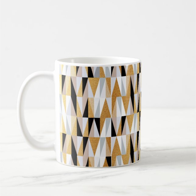 scandinavian design triangles seamless pattern vin coffee mug (Left)