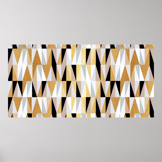 scandinavian design triangles seamless pattern vin poster (Front)