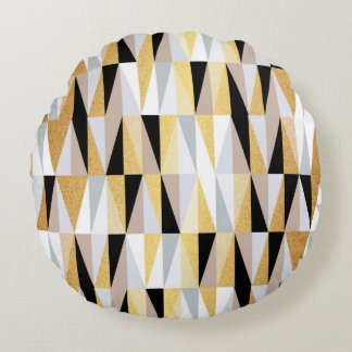 scandinavian design triangles seamless pattern vin round cushion