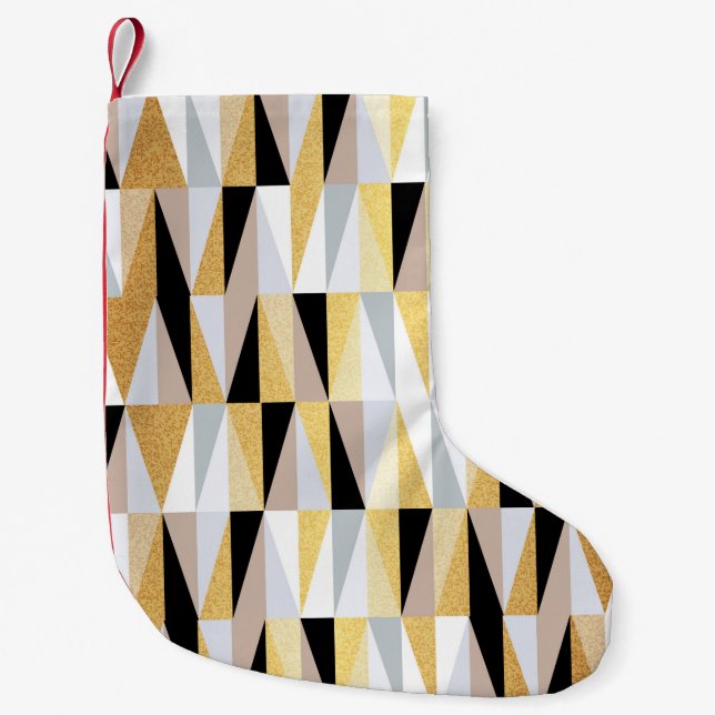scandinavian design triangles seamless pattern vin small christmas stocking (Front)