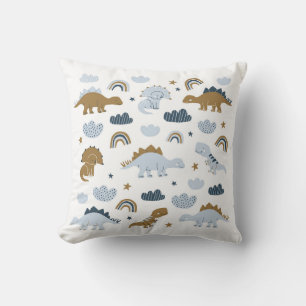 Scandinavian dinosaurs, stars, rainbows illustrati cushion