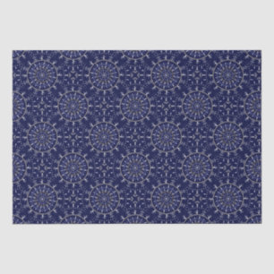 Scandinavian Ditsy Winter Navy & Gold Diamond Tile Tissue Paper