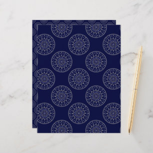 Scandinavian Ditsy Winter Navy & Gold Polka Dots
