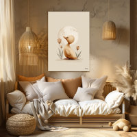 Scandinavian Duck Nursery Wall Art Neutral Baby