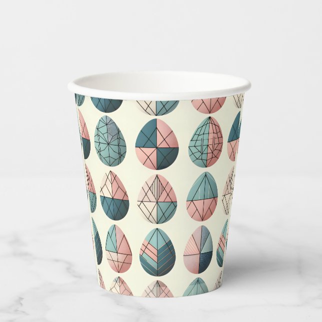 Scandinavian Easter Egg Paper Cups – Geometric (Front)