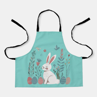 Scandinavian Elegance Cute Easter Bunny Apron