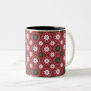 Scandinavian Fair Isle Christmas Edition 1 Two-Tone Coffee Mug