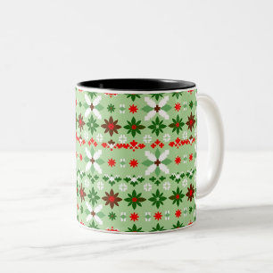 Scandinavian Fair Isle Christmas Edition 4 Two-Tone Coffee Mug
