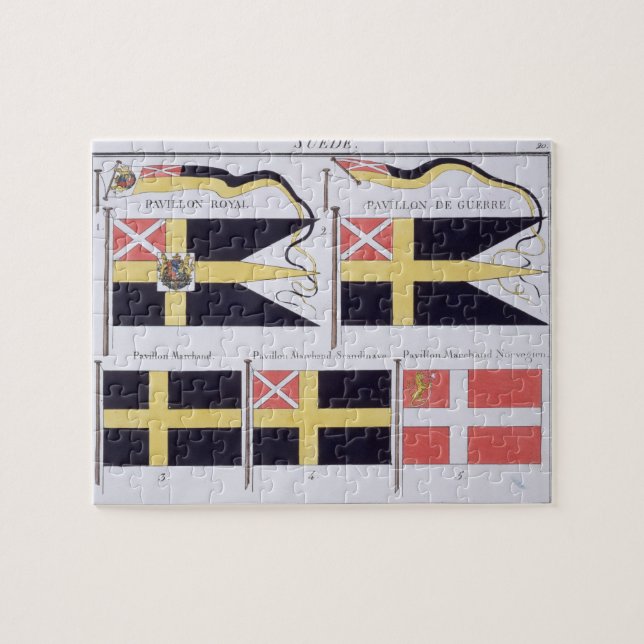Scandinavian Flags, from a French book of Flags, c Jigsaw Puzzle (Horizontal)
