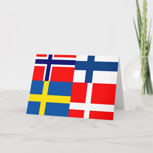 Scandinavian Flags Quartet Card (Front)