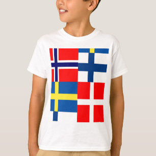 Scandinavian Flags Quartet T-Shirt