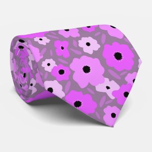 Scandinavian flat style doodle pattern purple tie