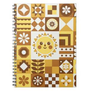 Scandinavian Floral: Abstract Vintage Card. Notebook