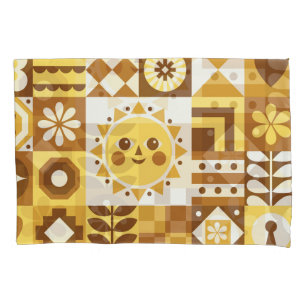 Scandinavian Floral: Abstract Vintage Card. Pillowcase