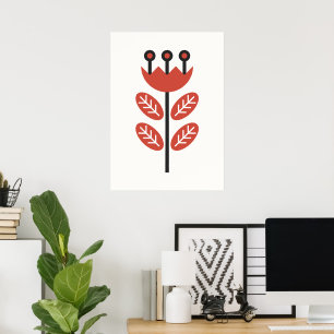 Scandinavian Floral Art  Poster
