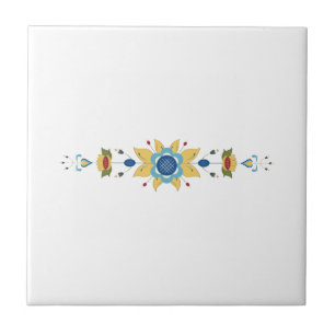 Scandinavian Floral Border Ceramic Tile