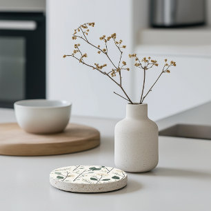 Scandinavian Floral Elegance Stone Coaster