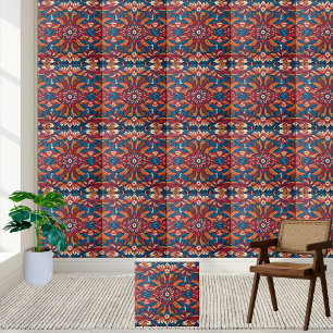 Scandinavian Floral Folk Pattern Tile
