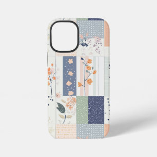 Scandinavian Floral Patchwork in Blush and Blue iPhone 12 Mini Case