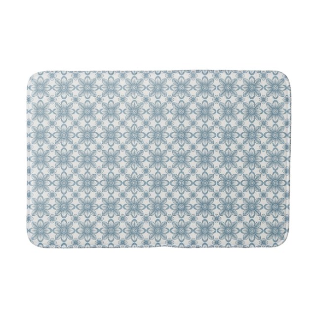 Scandinavian Floral Pattern Bath Mat (Front)