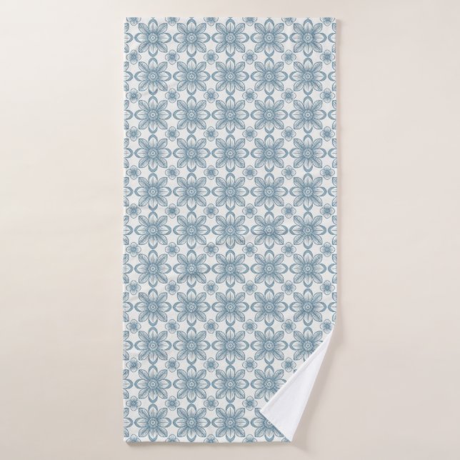 Scandinavian Floral Pattern Bath Towel (Bath Towel)