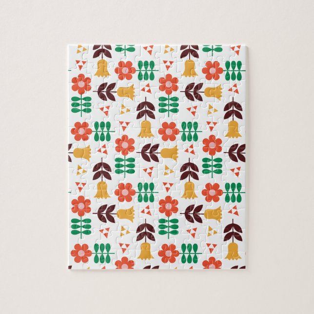 Scandinavian Floral Pattern Jigsaw Puzzle (Vertical)