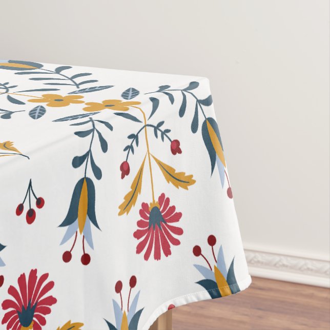 scandinavian floral pattern tablecloth (In Situ)