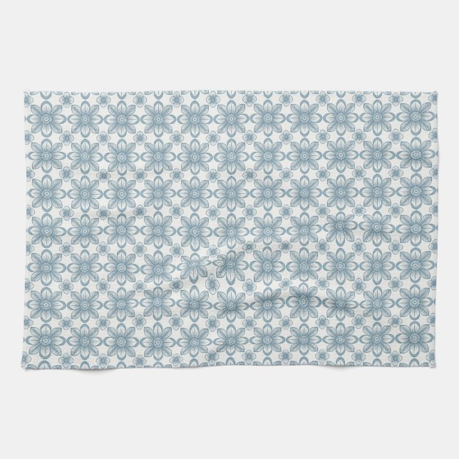 Scandinavian Floral Pattern Tea Towel (Horizontal)