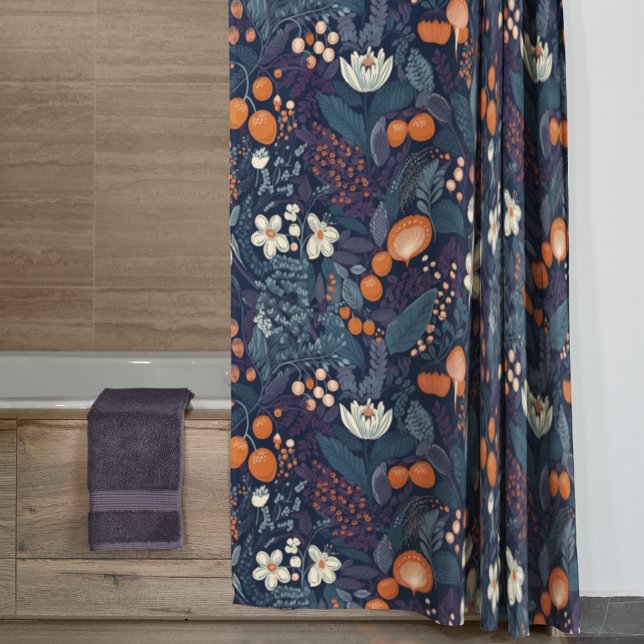 Scandinavian Floral Print Shower Curtain (Creator Uploaded)