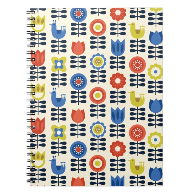 Scandinavian Floral Spiral Notebook Journal (Front)