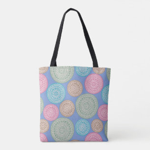 Scandinavian Flower Mandalas Pattern 1 Tote Bag